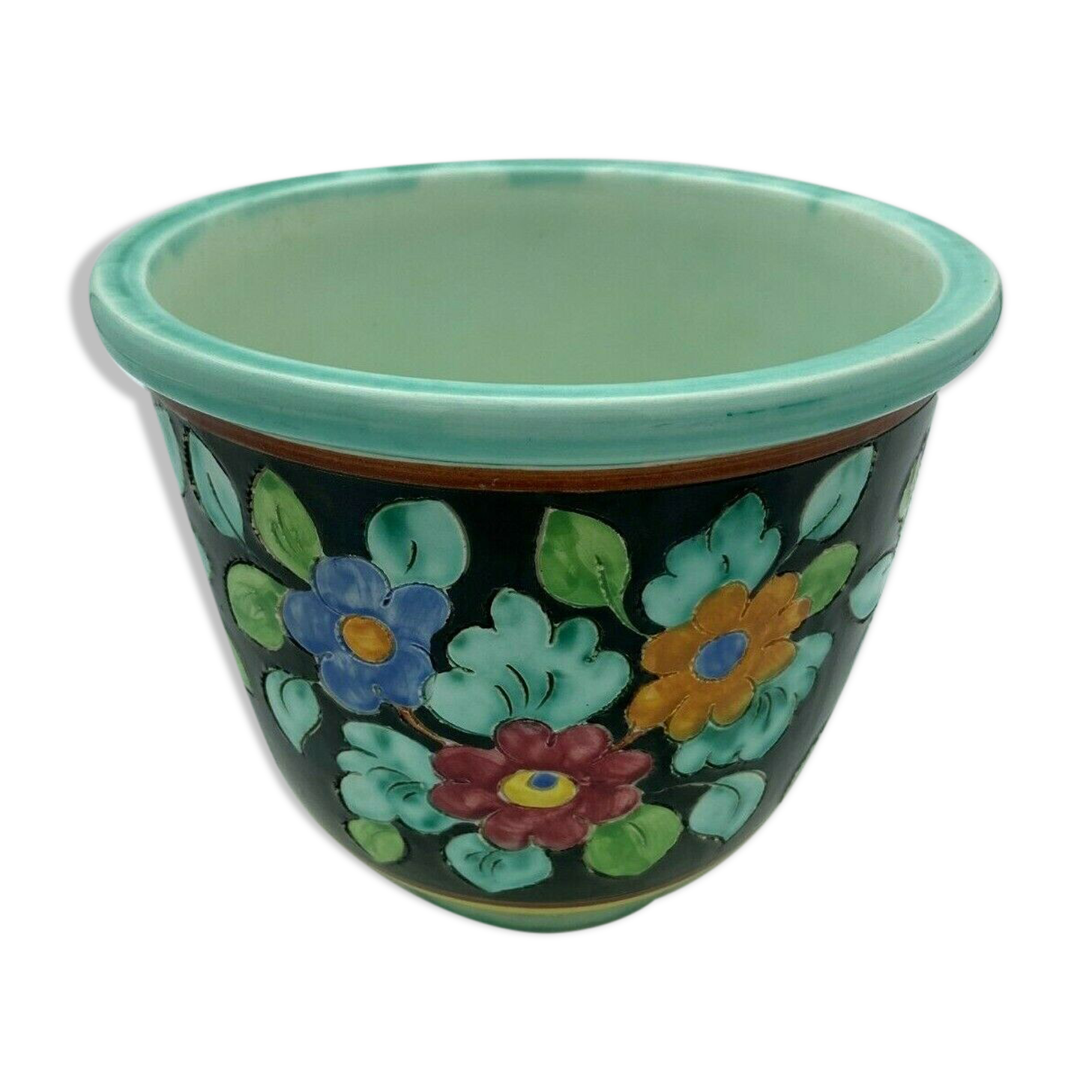 Cerart monaco cerart 3,811 polychrome decor floral 1950