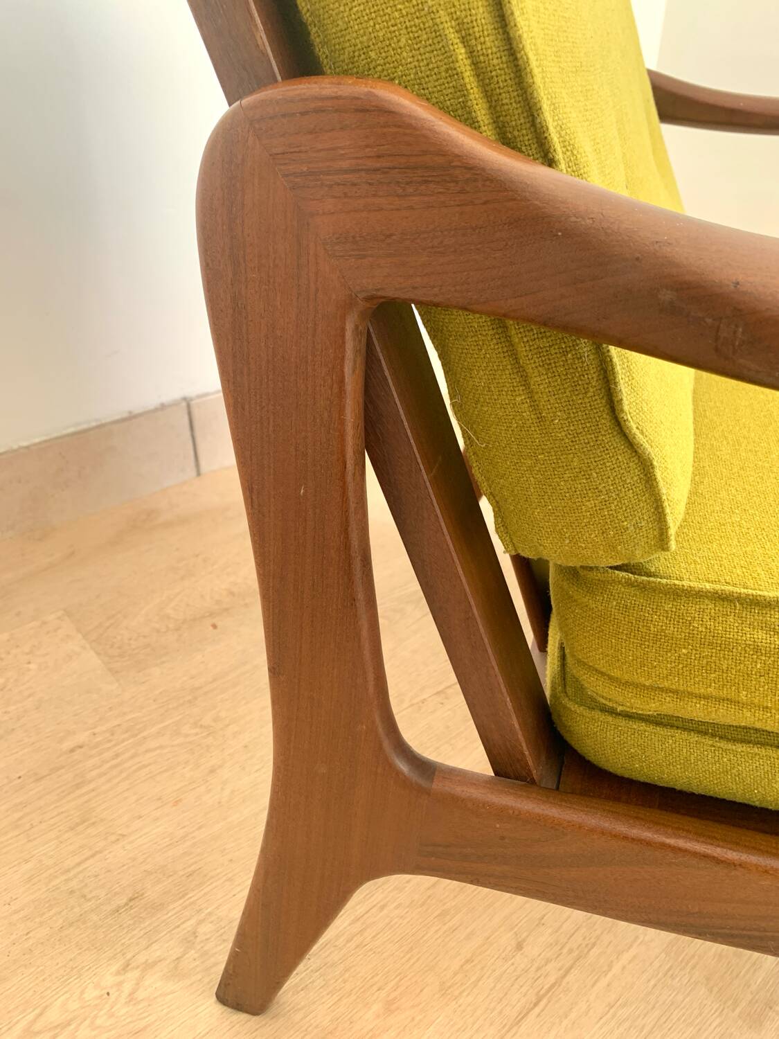 Scandinavian armchair in solid teak