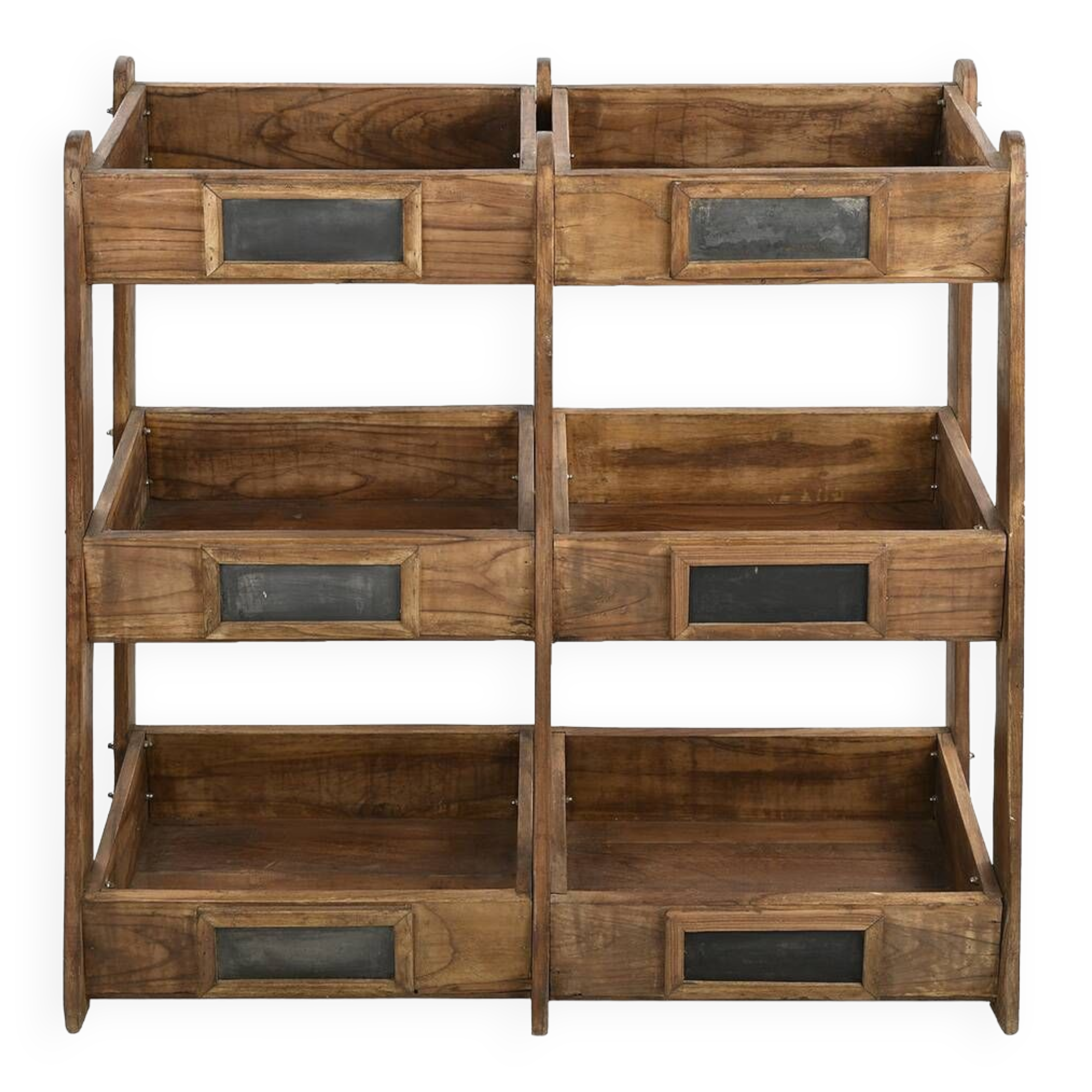 6-bin wooden storage unit