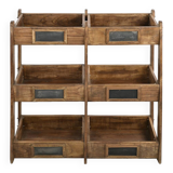 6-bin wooden storage unit