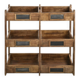 6-bin wooden storage unit