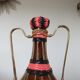 Bottle in pink scoubidou and gold metal 50s 60s