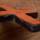 Orange glazed ceramic cross