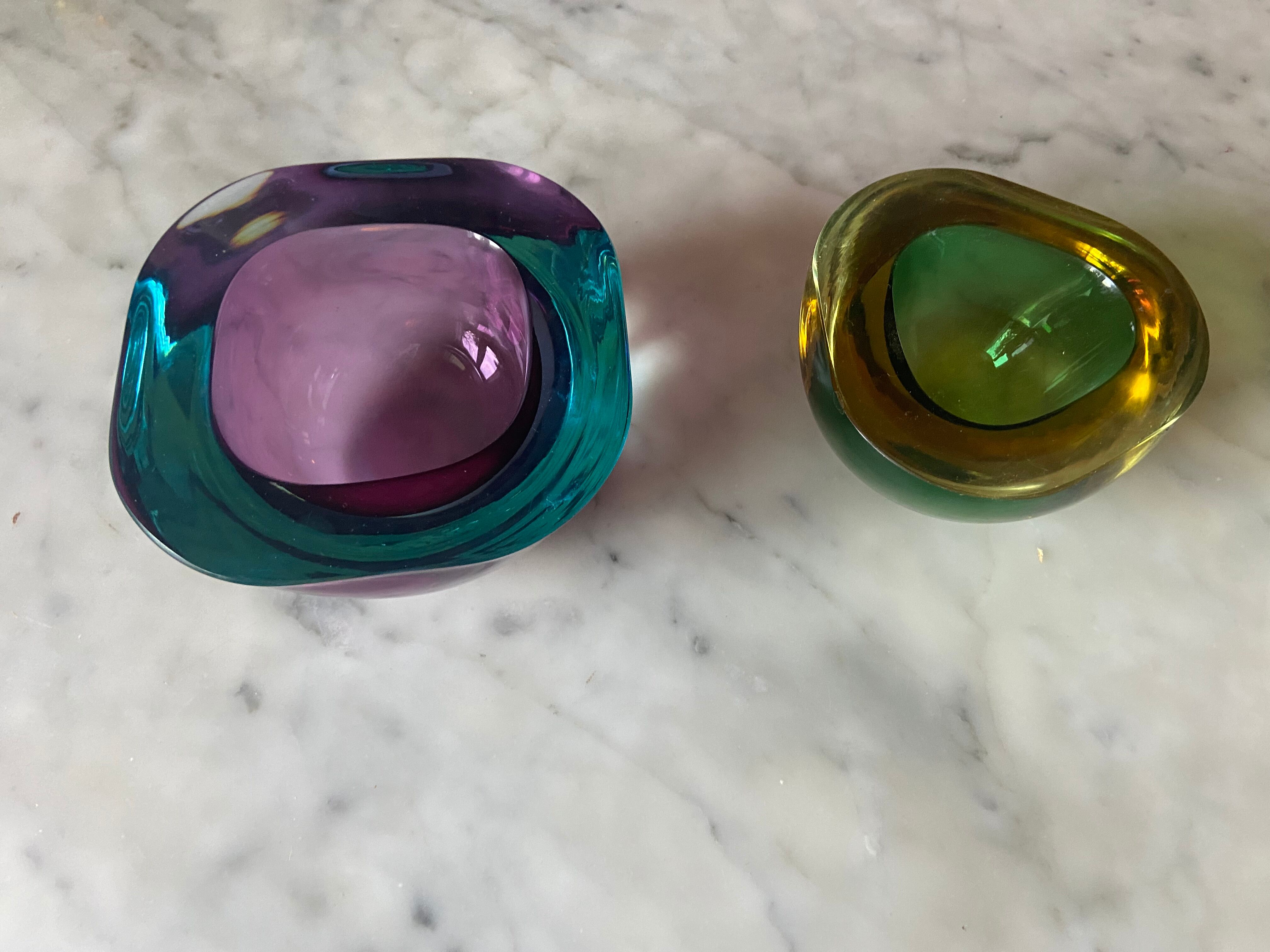 Pair of Flavio Poli cups in murano glass