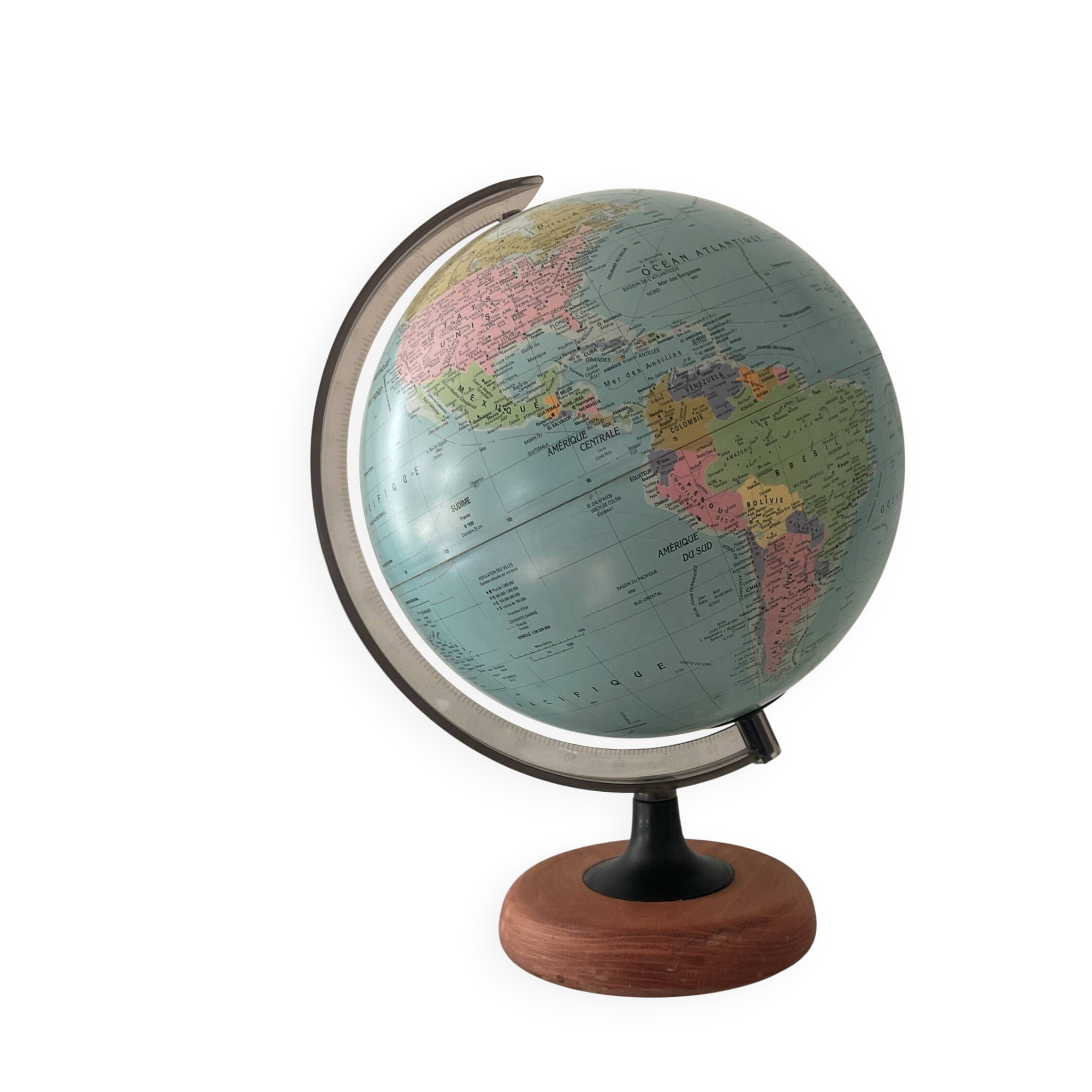 Globe terrestre vintage des années 70-80