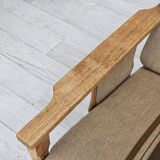 1970s, Danish 3 seater sofa, original very good condition, wool, oak.