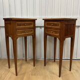 Pair of walnut bedside tables