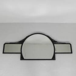 Art Deco mirror with faceted cut glass in a steel frame, 1930s