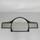 Art Deco mirror with faceted cut glass in a steel frame, 1930s