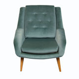 1950s clubchair in blue velour