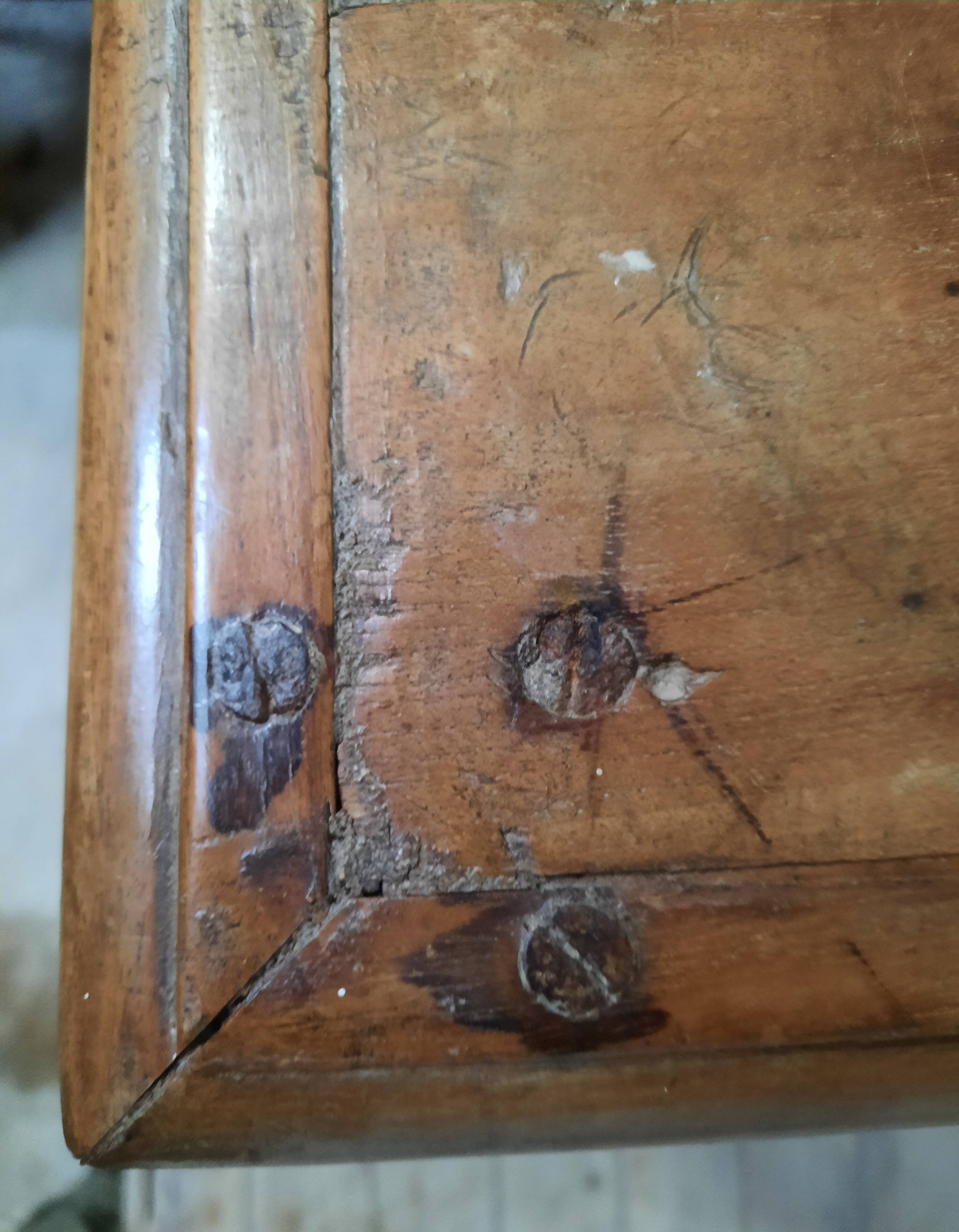 Table burreau rustique à 2 tirroirs