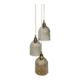 Vintage glass triple globe waterfall pendant light