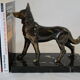 Dog bookends in black marble