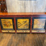 Buffet ancien chinois 3 portes + 3 tiroirs
