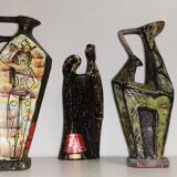 box of 3 vintage decanters , Ceramic bottles Italy DRIOLI MARASCHINO