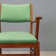 Vintage wooden and fabric armchair, Italian design from the 1950s.