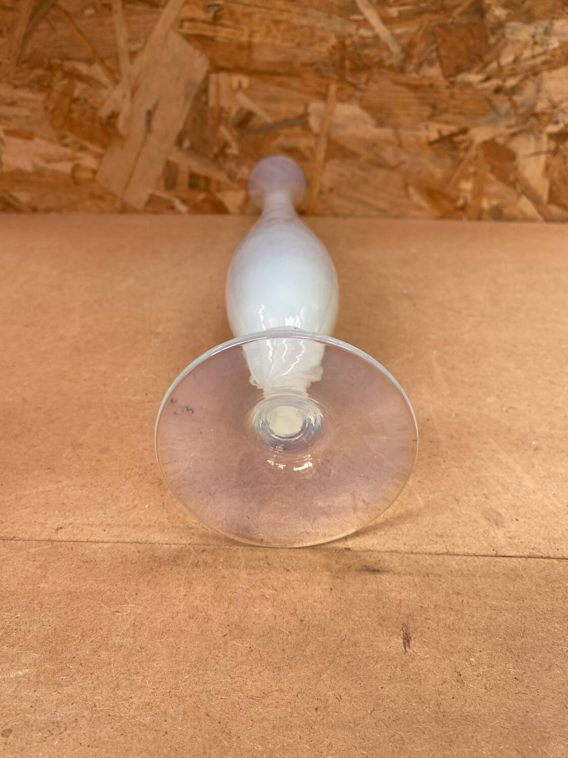 Antique White Opaline Soliflore Vase With Vintage Reflections