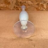 Ancien Vase Soliflore Opaline Blanche Avec Reflets Vintage