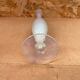 Ancien Vase Soliflore Opaline Blanche Avec Reflets Vintage