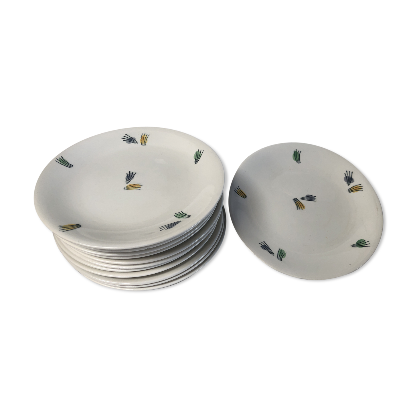 Set of 12 Gien porcelain plates