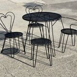 Mathieu Matégot wrought iron garden furniture, 1950