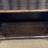 Small vintage wood and rattan bookcase shelf