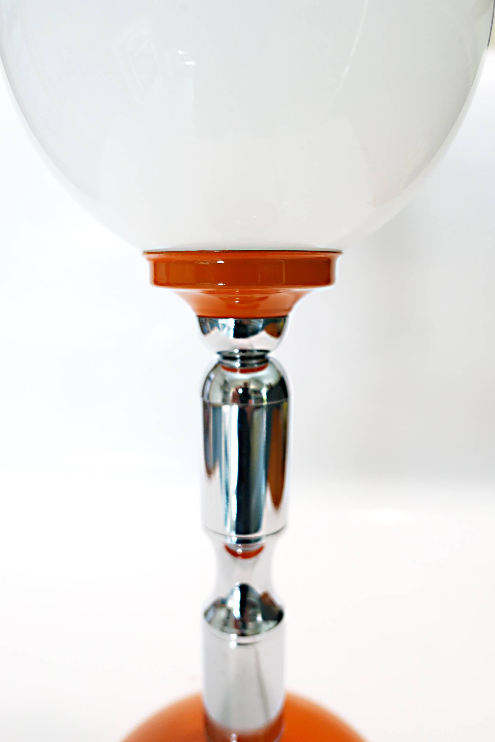 1970s chrome and orange table lamp design