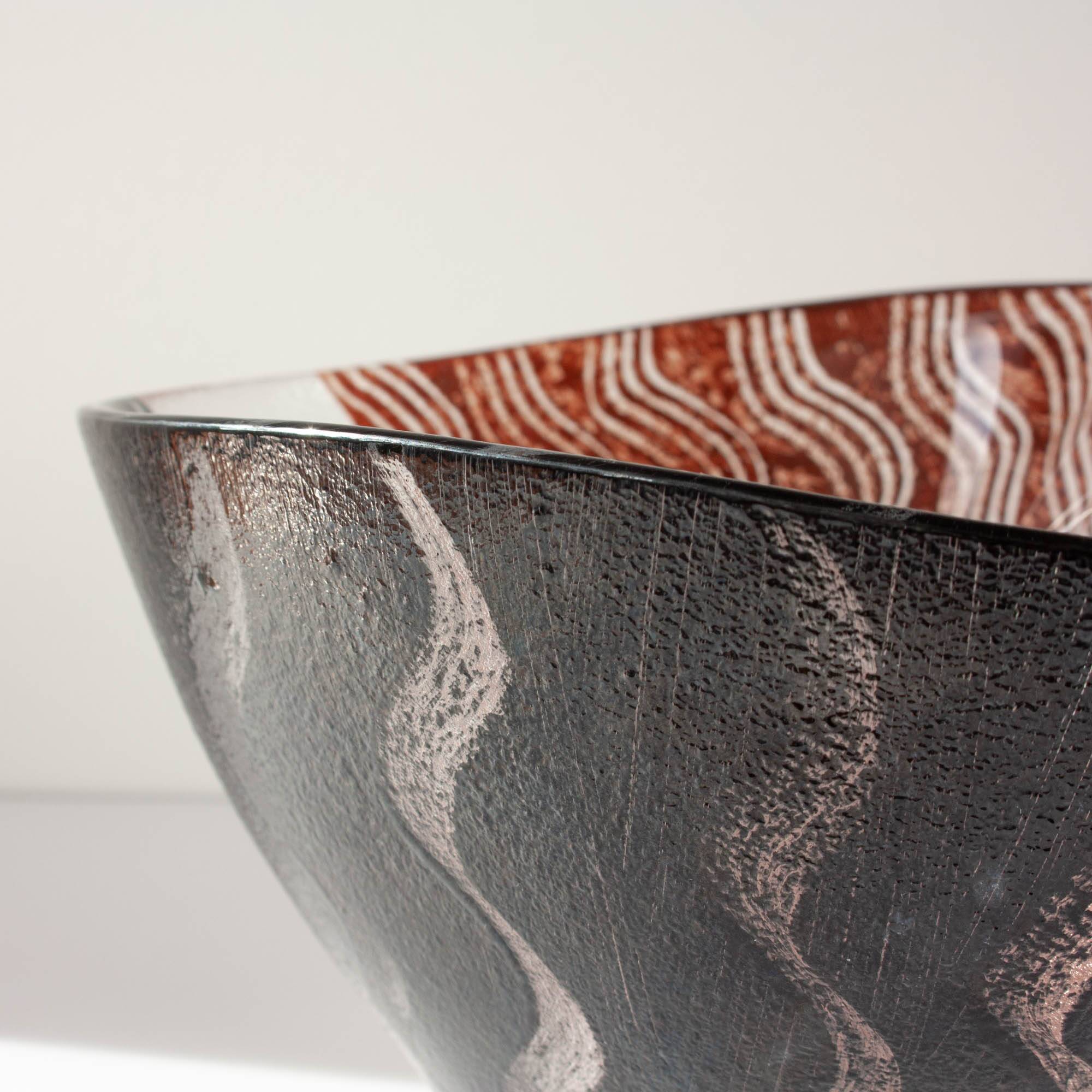Kosta Boda ‘Tonga’ Glass Bowl by Monica Backström, Signed 1980s