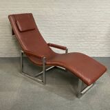 Ralph lauren leather & chrome lounge chair - usa 1990's