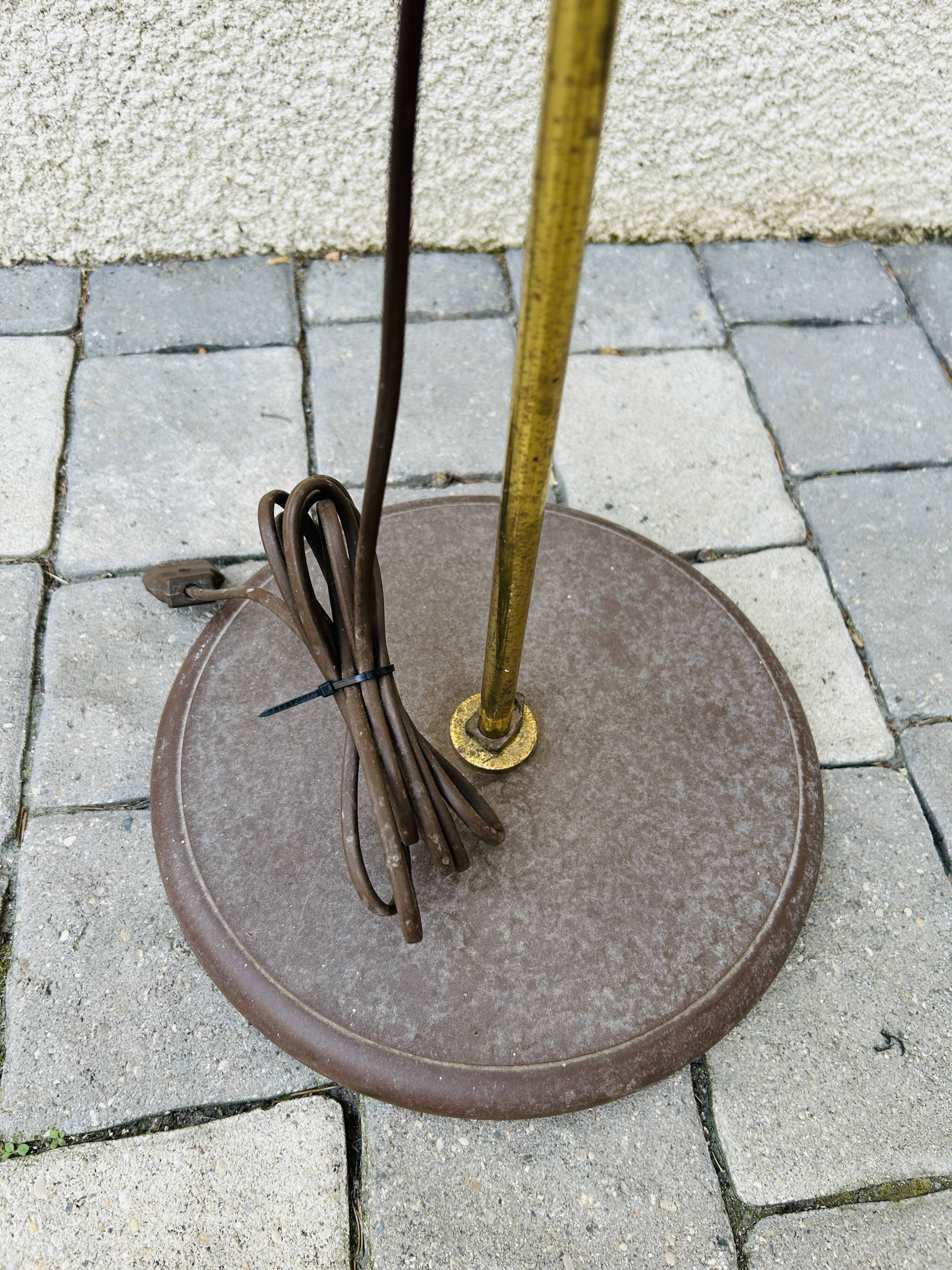 Adjustable vintage mid-century floor lamp – brass