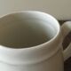 Cafetiere en porcelaine a feu ou grès blanc P. Précieux de Grigny