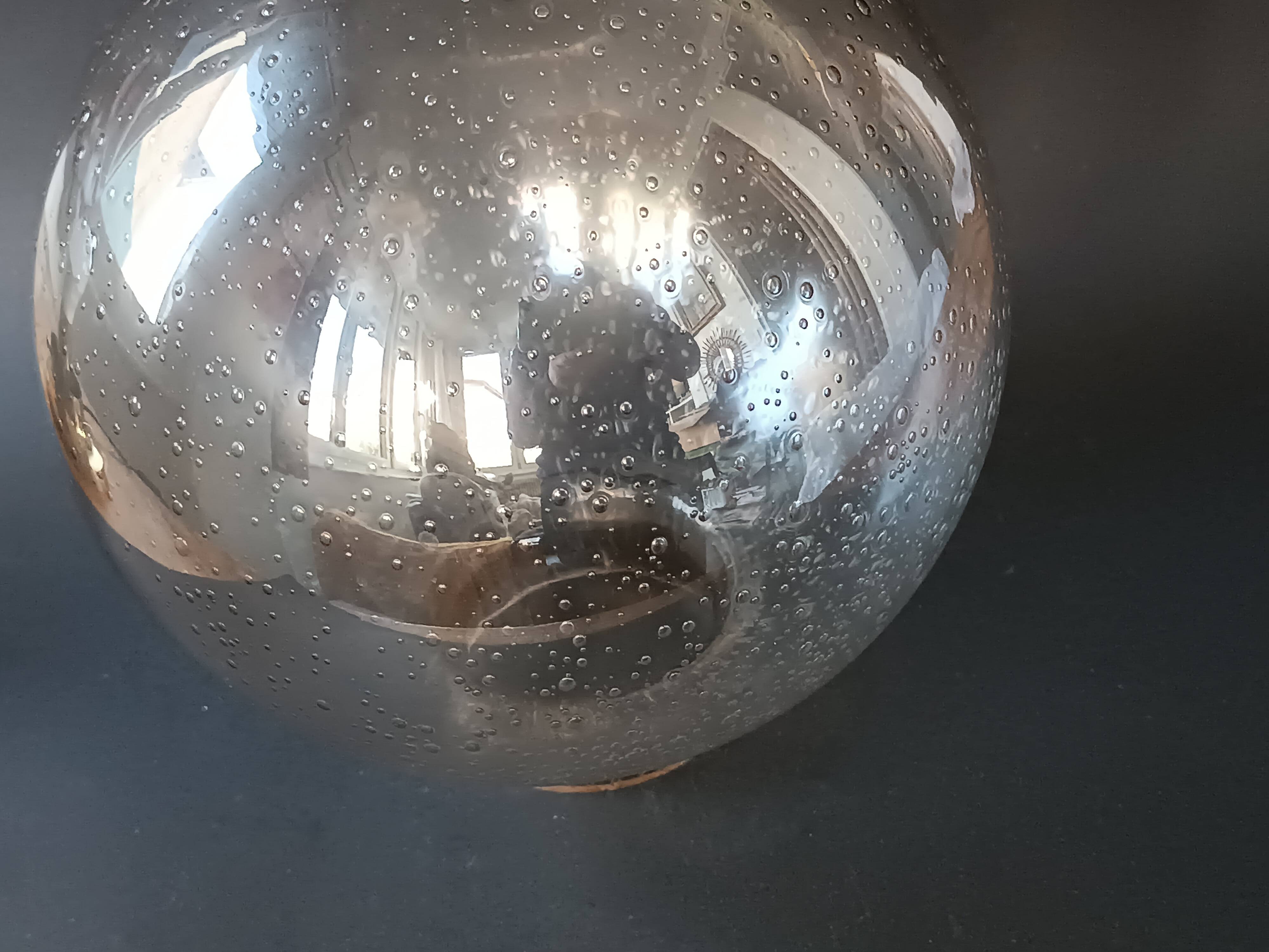 Vintage Limburg table lamp in bubbled glass and brass base