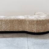 Beige chenille sectional sofa, 3 pieces, 1970s