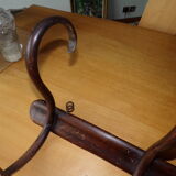 Curved wooden coat rack  3 hooks