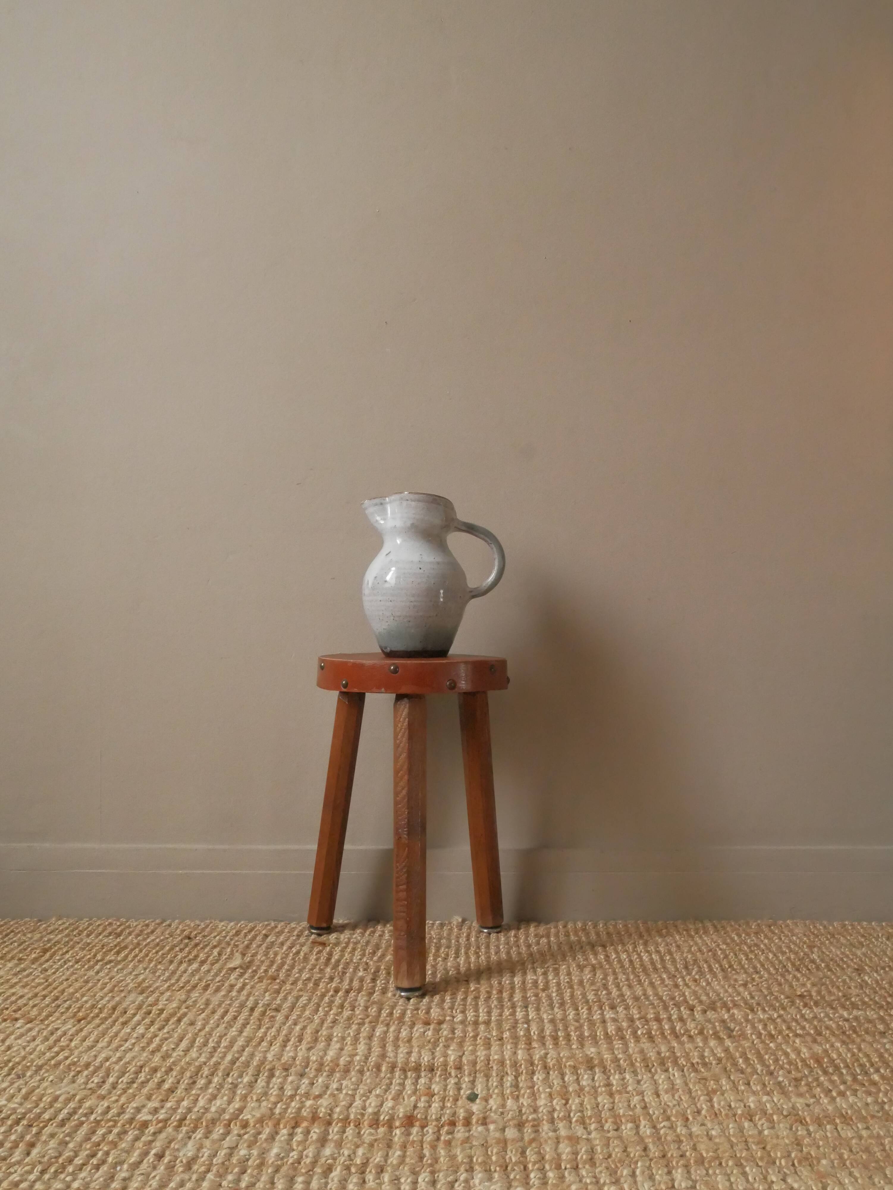 Ceramic pitcher handmade pottery vase with handle Scandinavian country decoration handmade