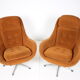 Set of two orange wing armchairs Interier Praha, Czechoslovakia