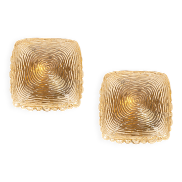 Pairs of amber glass wall lights in the shape of a fingerprint, Germany, 1970s.