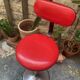 Pair of telescopic stools mirima skai red vintage 80s