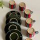 6 vintage luc vallauris art ceramic cups and saucers