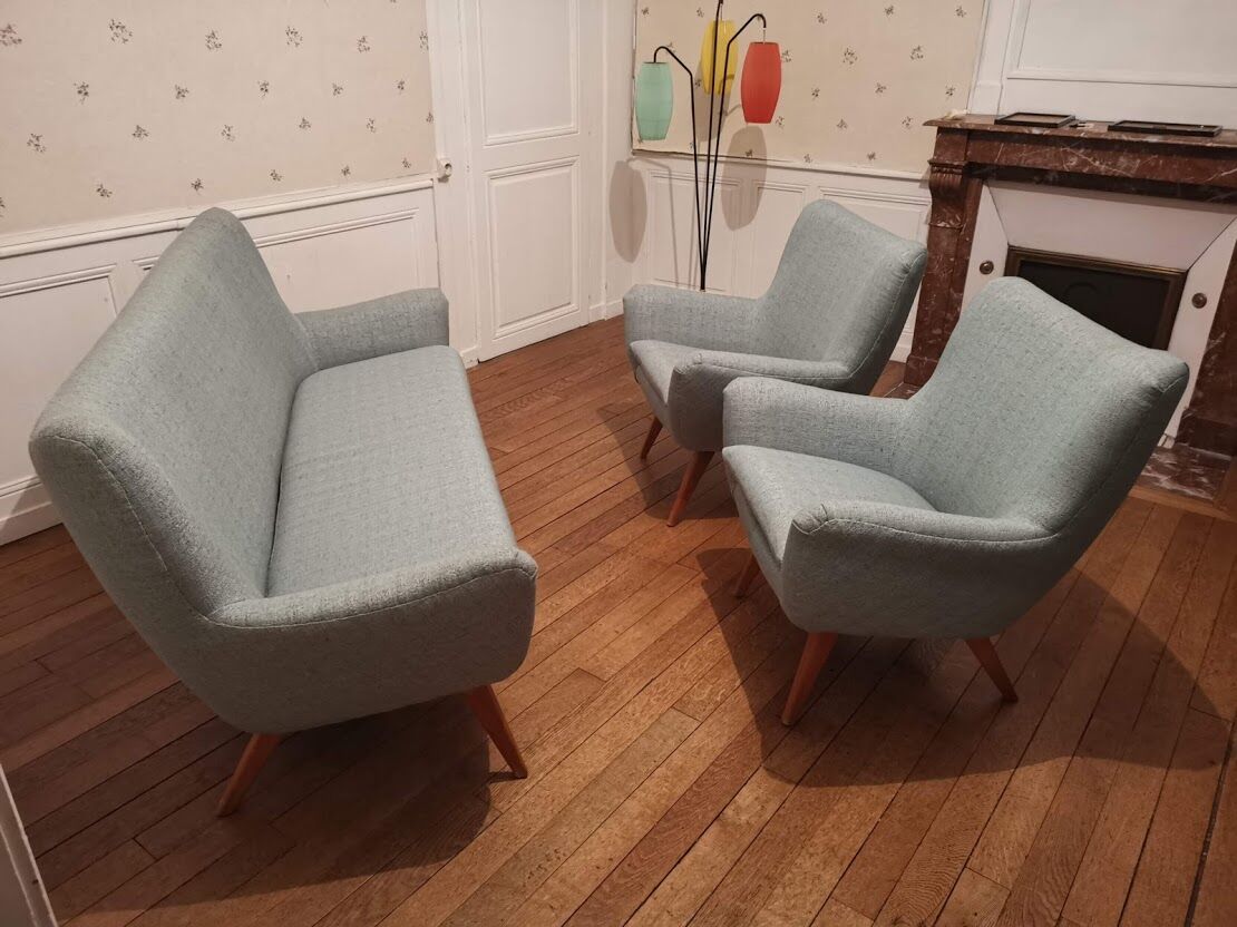 Rare 50s Swedish salon Restored for its rental in the film "Little Nicolas ,2021"