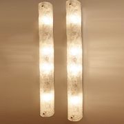 Vintage wall lamps, murano glass and chrome, 60s