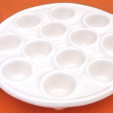 4 dishes / snail plates white ceramic 12 holes