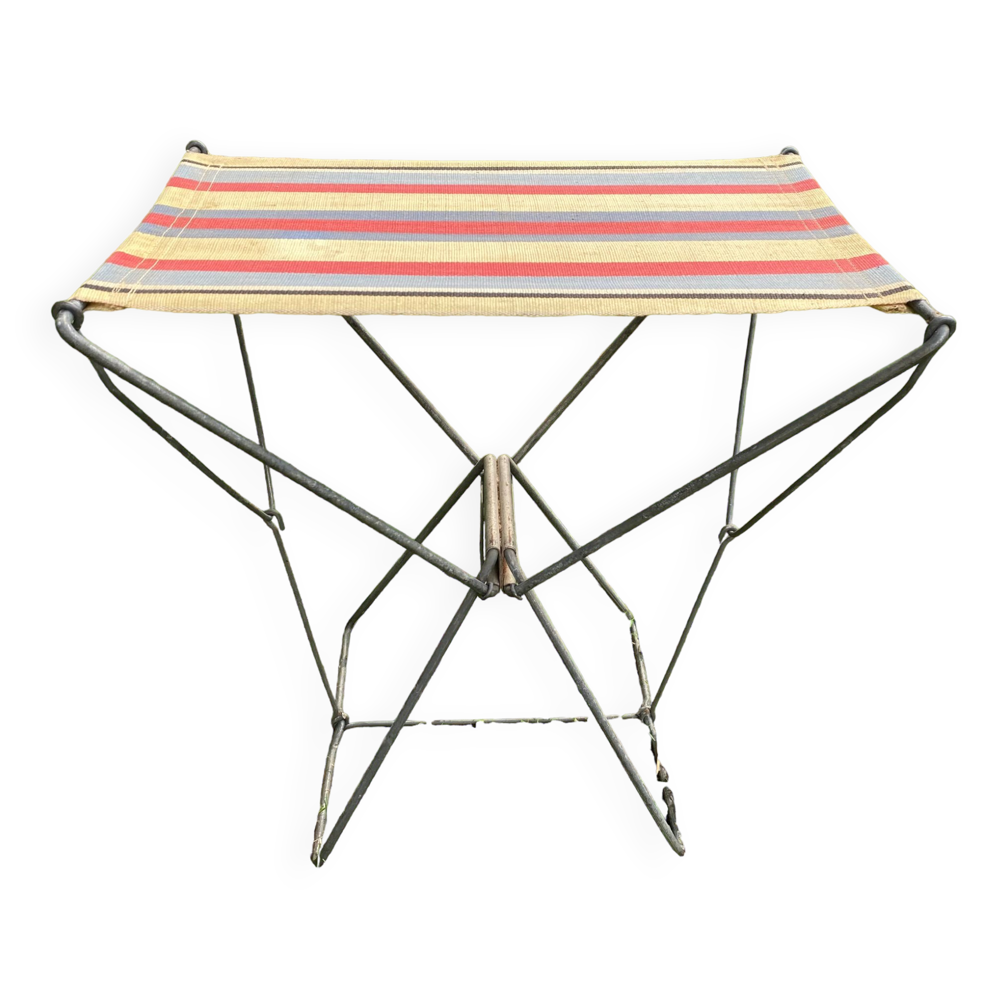 Tabouret camping pliant vintage