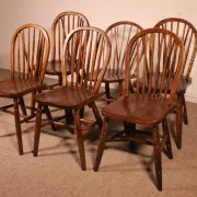 Série De 6 Chaises Windsor Du 19° Siècle
