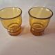 set of 2 smoked yellow amber vintage Pernod SA glasses