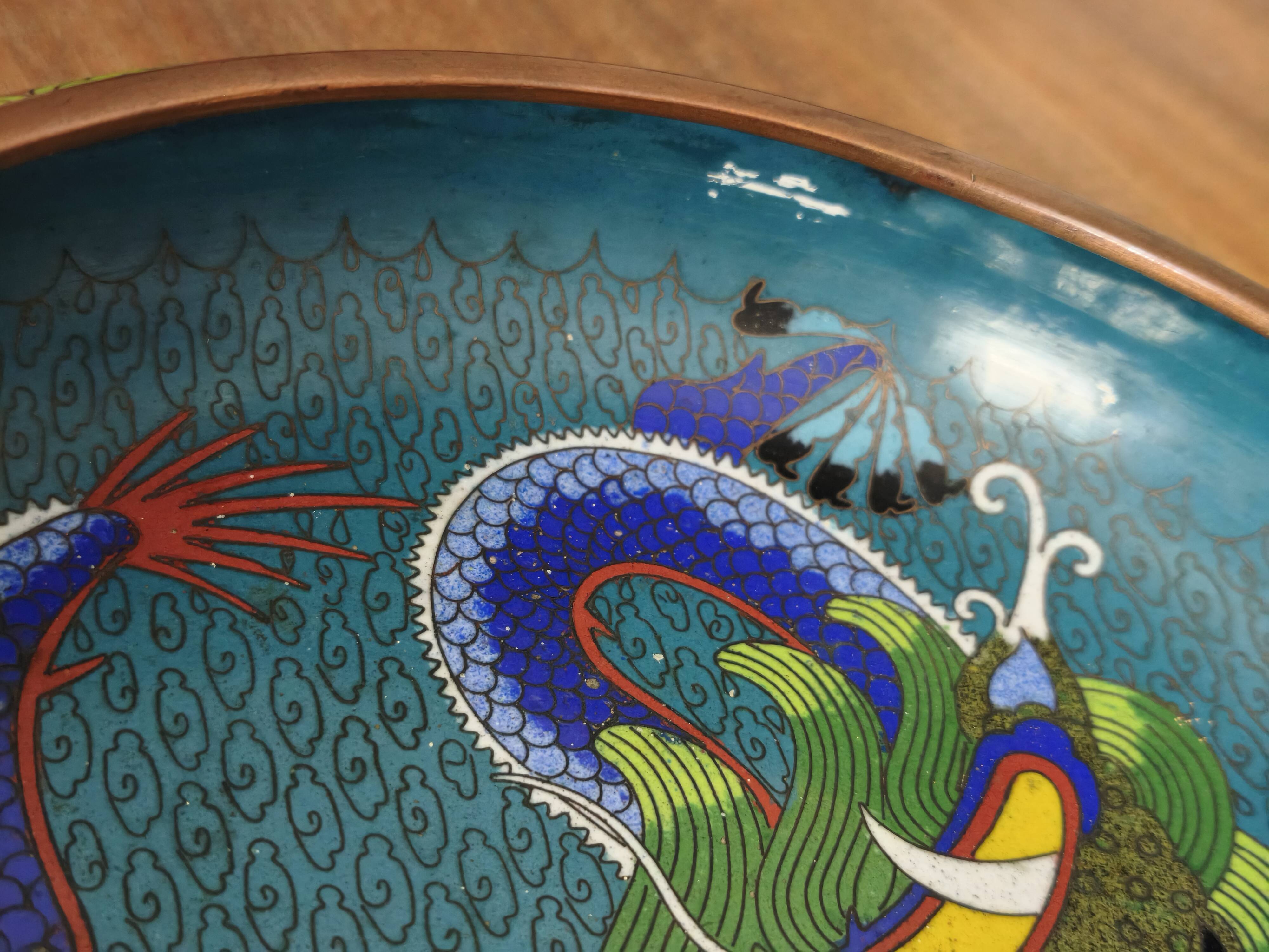 Ancient cloisonné enamel brush rinsing bowl from China.
