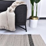 Beige black kilim rugs, runner kilim turkish, hand made wool kilim rug