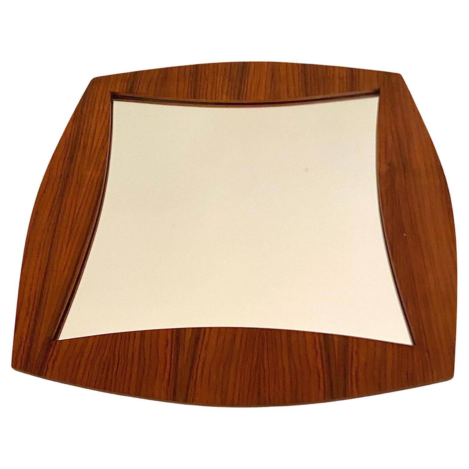 Midcentury Modern Rosewood Square Mirror, Campo & Graffi Italy, 1960