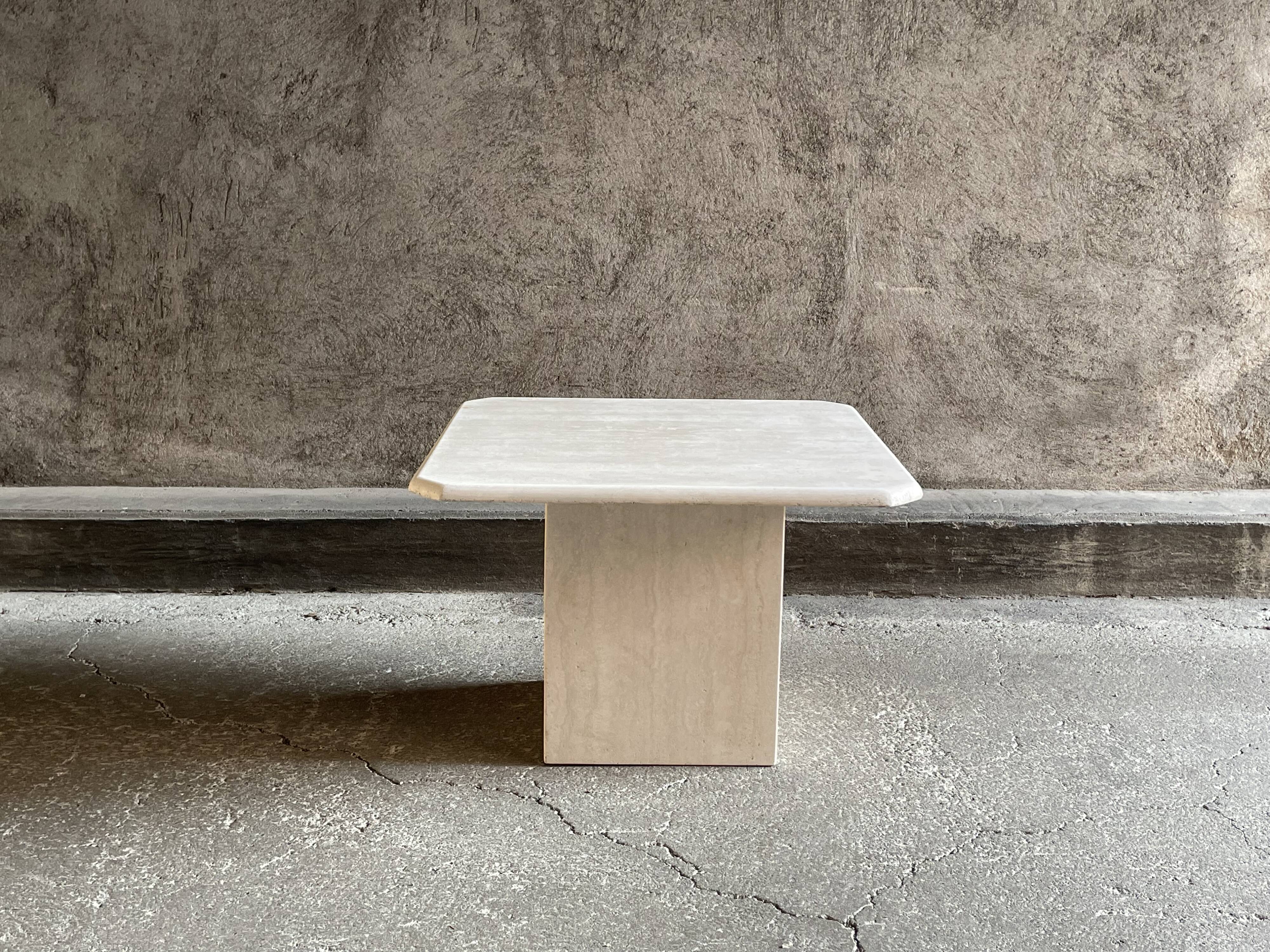 Square travertine coffee table, 1960s