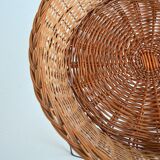 Basket on rattan legs 1950 vintage